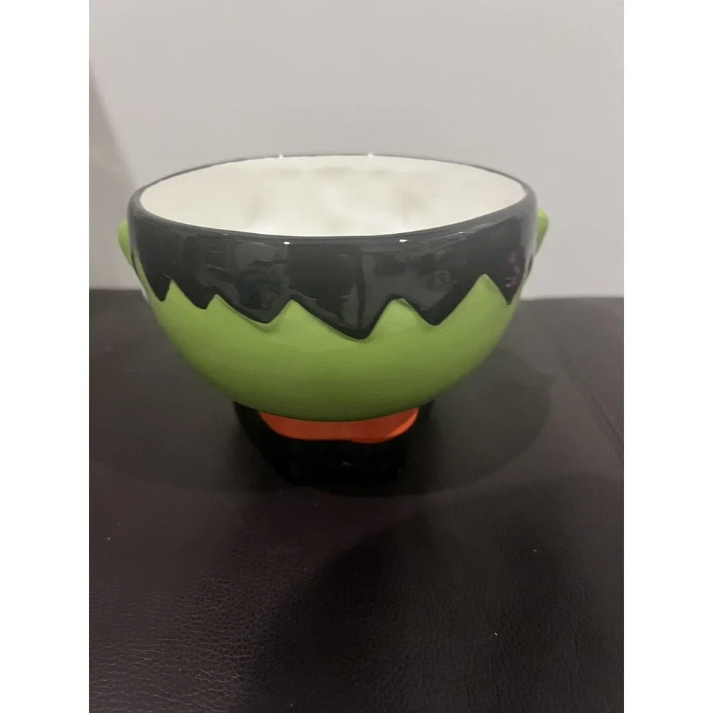 Frankenstein Halloween Ceramic Candy Bowl Planter 5.5
